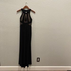 Brand new floor length fitted black evening gown